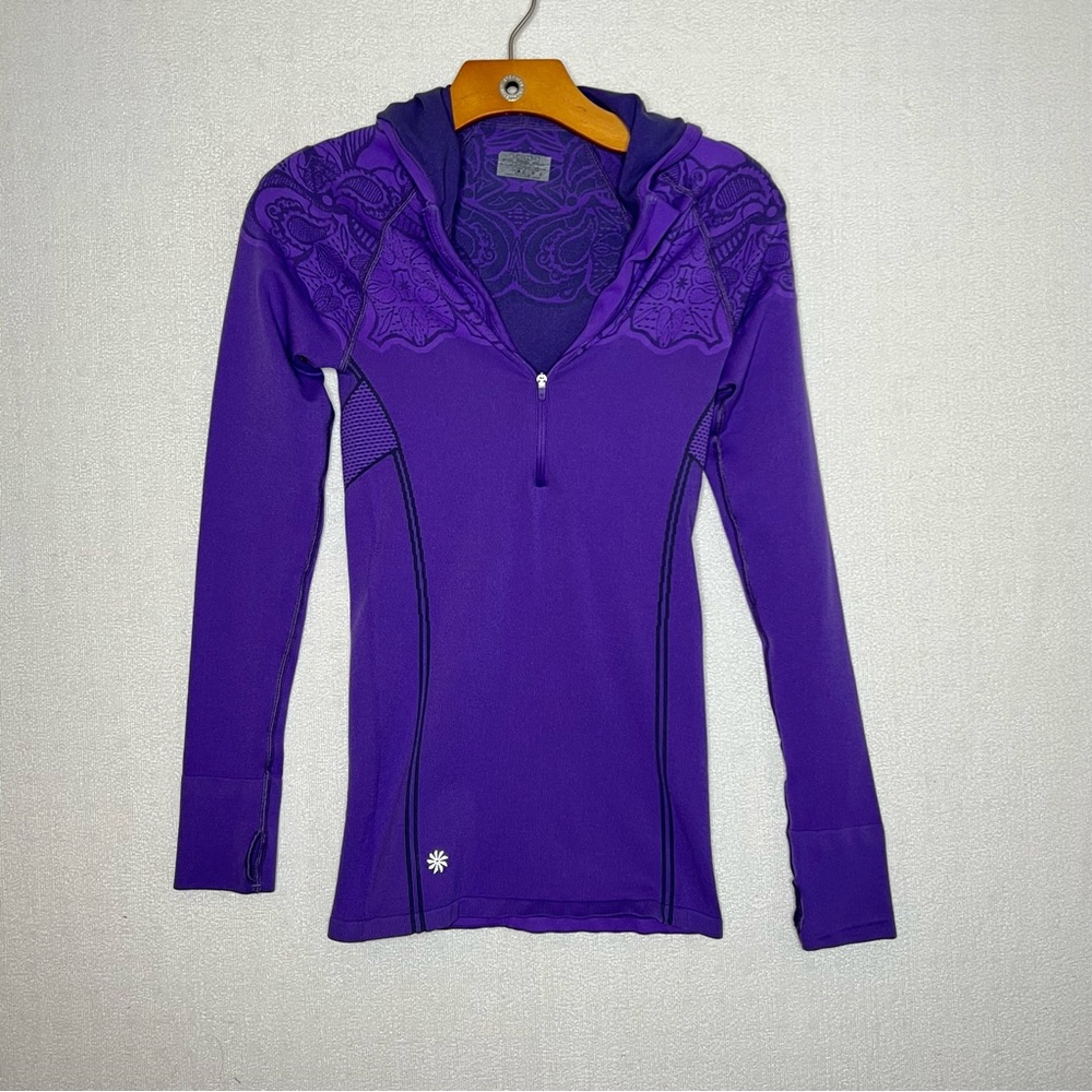 Athleta Purple Hooded quarter zip athletic top S